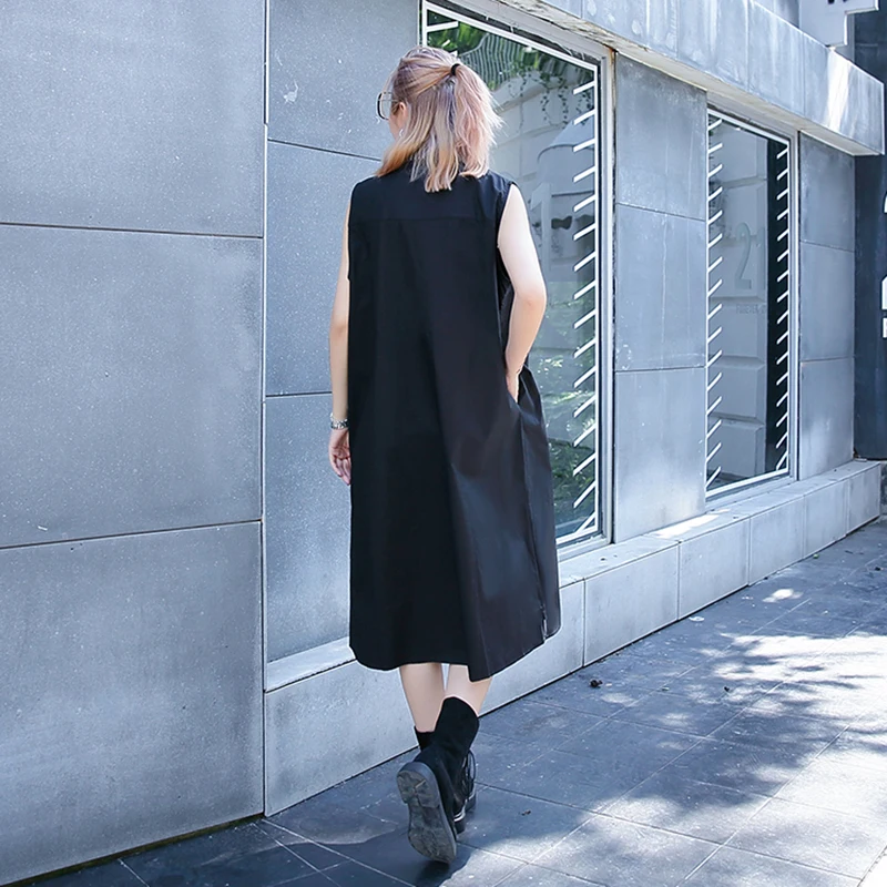 Женское платье средней длины XITAO Полосатое лоскутного покроя в Корейском стиле с