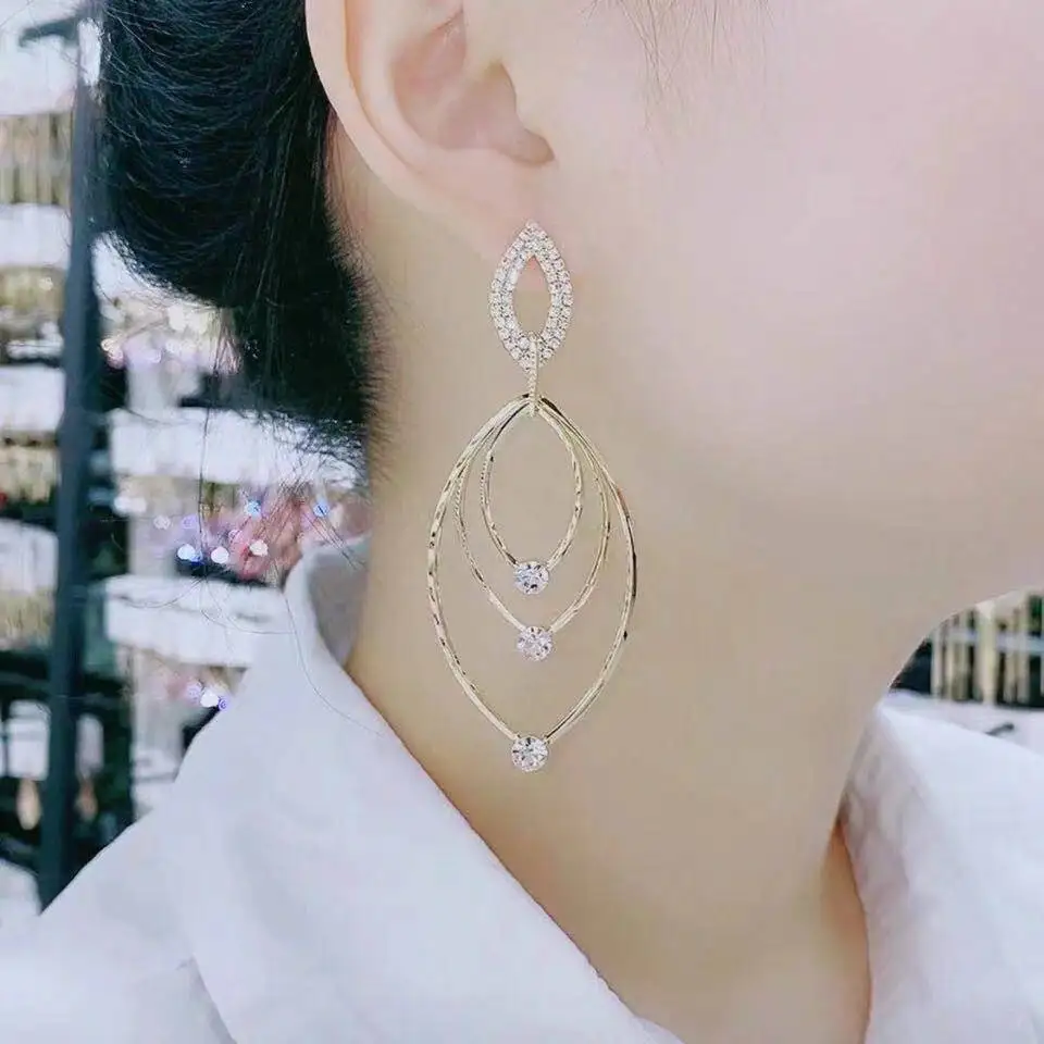 

Geometric Circle Big Earrings 2021 New Trend 925 Silver Needle European American Designers Creative Unusual earrings for women