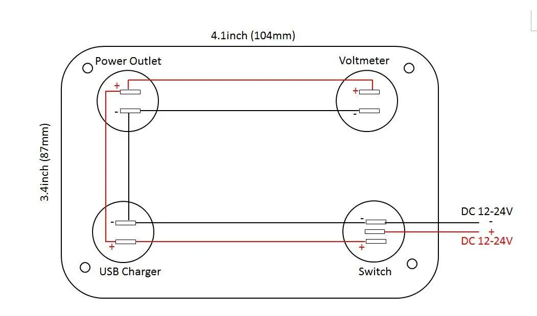 DIY Двойное Зарядное устройство USB 4.2A вольтметр 12 В розетка ВКЛ ВЫКЛ переключатель