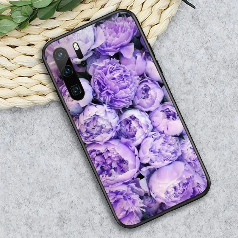 

Peony Pink Purple Flower On the Vase Phone Case For Huawei honor Mate P 10 20 30 40 i 9 8 pro x Lite smart 2019 nova 5t