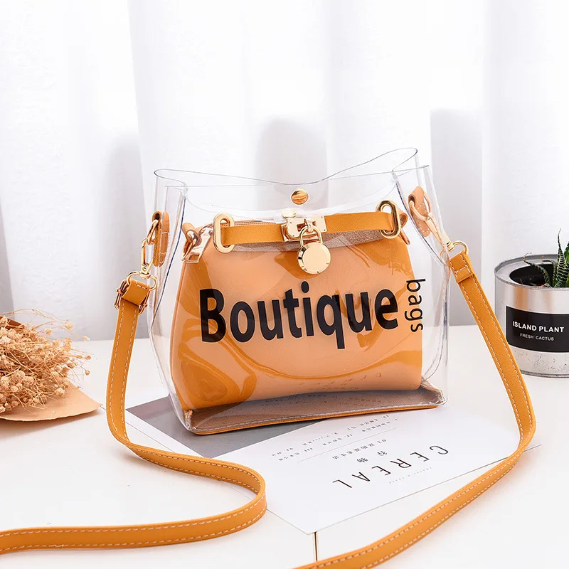FONTO Women's Transparent Letter Bags PVC Waterproof Summer Envelope Bag Fashion Simple Ladies Composite #197221 - купить по
