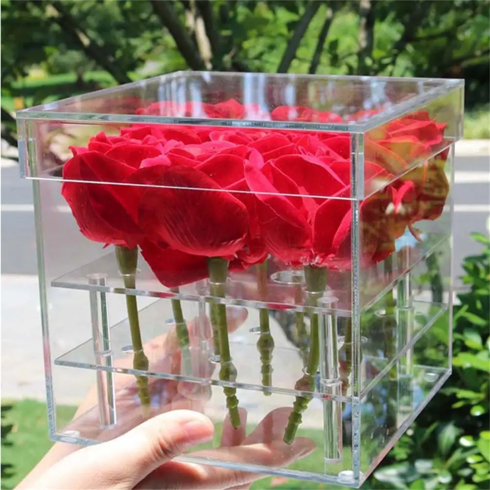 Transparent Large Capacity 2 Tiers Removable Rose Water Holder for Birthday Gift | Дом и сад