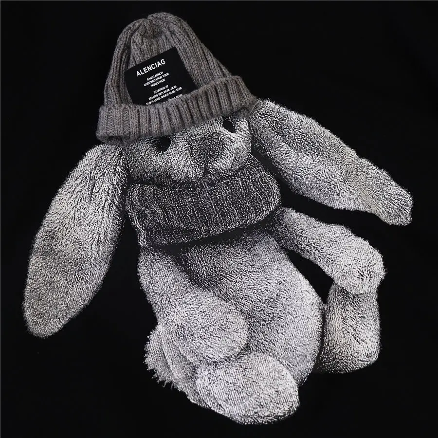 

Korean Style Three-Dimensional Woolen Cap Long Eared Rabbit Loose Terry Large Size Mid-Length Top Women's Sweatshirt Skirt