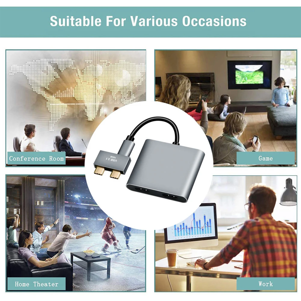 Адаптер USB-преобразователь док-станция Type-C в HDMI-совместимый USB 3 0 100 Вт PD адаптер