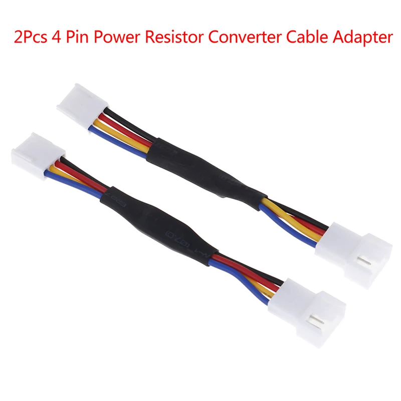 

2* 4Pin Fan Noise Reduction Deceleration Line Resistor Cable For PC Cooling Fan