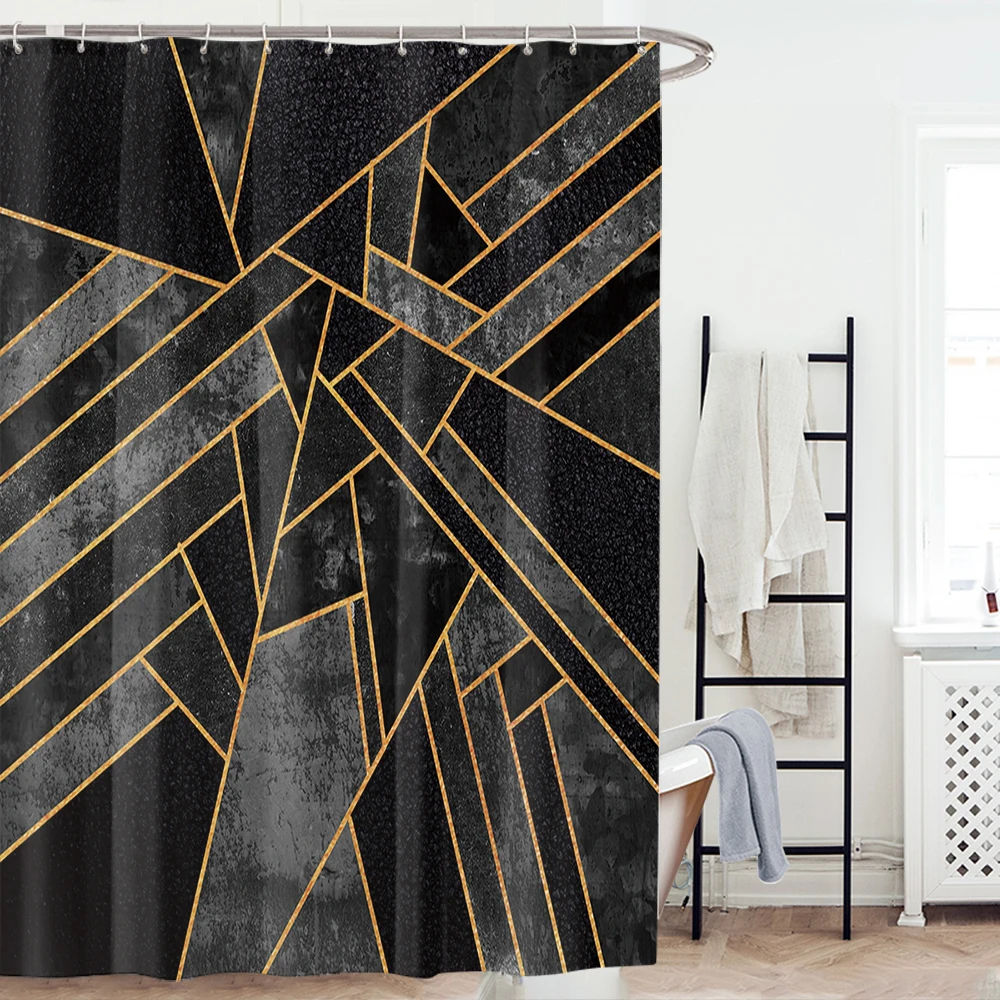Геометрические декоративные занавески для душа геометрические ванной комнаты