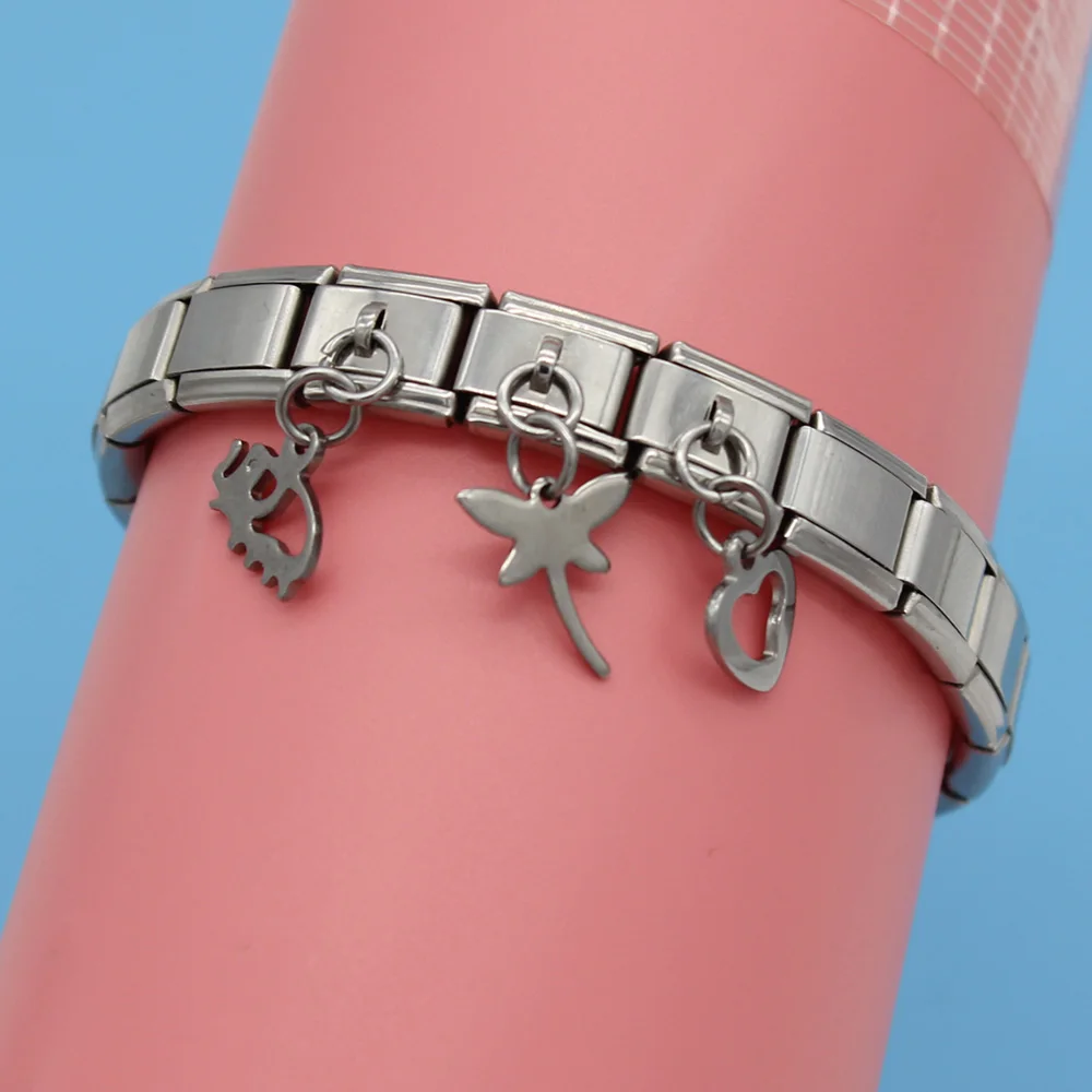 Hapiship 2018 9mm Width Original Daisy Elephant Heart Dog Love High-end Charm Fit Bracelet Stainless Steel Jewelry Making DJ034 | Украшения