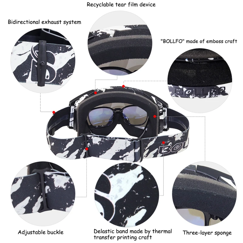 Солнцезащитные очки для мотокросса с пленкой на разрыв Защитные езды мотоцикле |