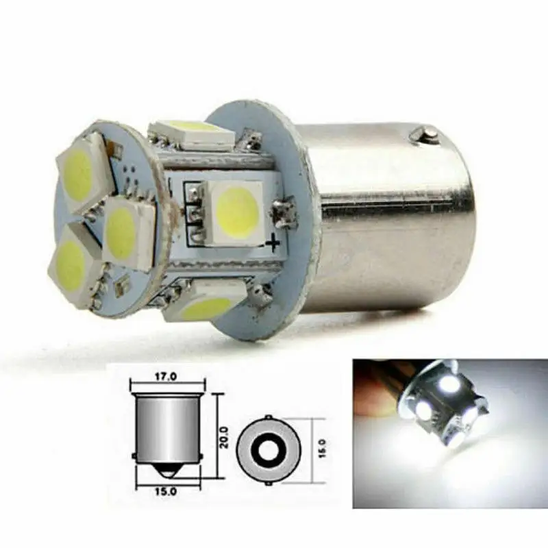 2 шт. BA15S R5W 1156 5050 8SMD светодиодный автомобисветодиодный поворотники стояночные