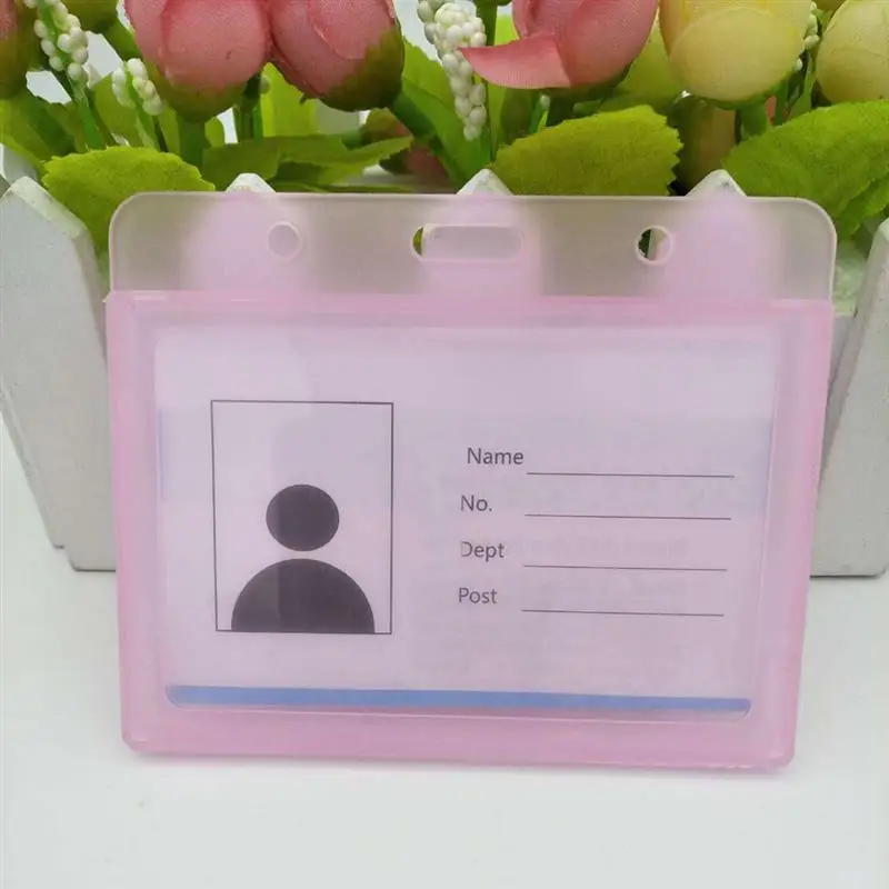 

10 шт. водонепроницаемый матовый полированный цветной держатель ID для офиса и школы (случайный цвет)