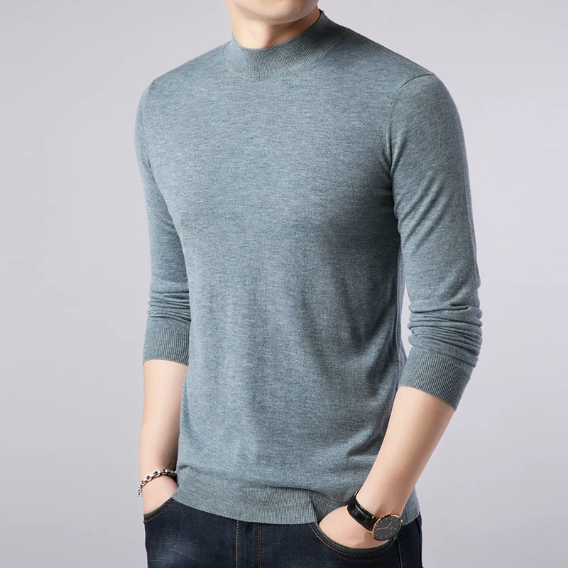 

FAVOCENT 2019 Autumn and Winter New Wool Male Sweater Korean Slim Soiled Color Full Length Sleeve Knitted Mens Warm Sweaters