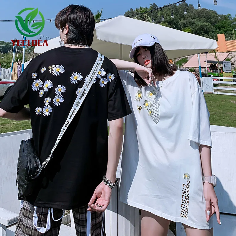 Прямая поставка Мужская футболка с коротким рукавом для пары большой размер 2020