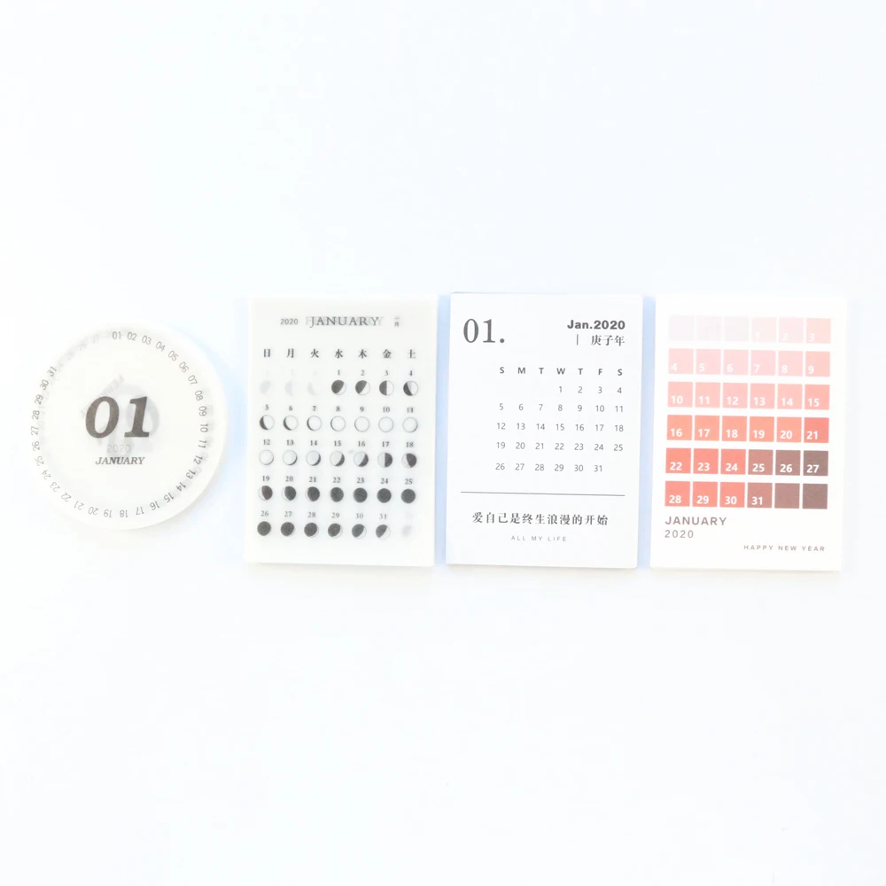 Domikee милый классический календарь 2020 год лакмусовая бумага офисный школьный