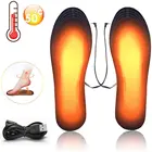 Стельки унисекс с электрическим подогревом, с USB-разъемом, Зимние Стельки для спорта на открытом воздухе, согревающие ножки, стельки для утепления