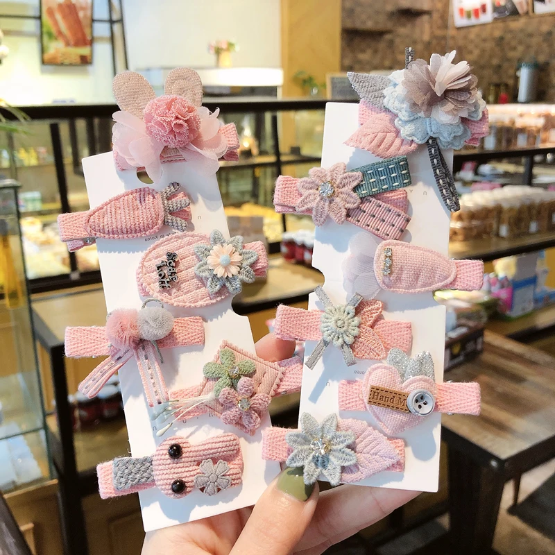 Детские заколки для волос 6 шт./компл. с розовыми кружевными шариками изысканные