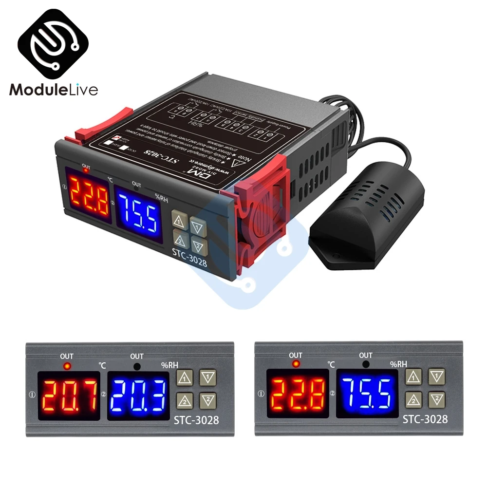 

110V 220V Digital Temperature Humidity Controller Home Fridge Thermostat Humidistat Thermometer Hygrometer Control Switch Sensor