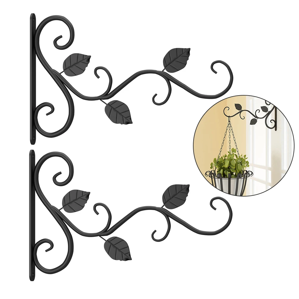 

2PCS Hanging Bracket Metal Plant Hooks Hanger Iron Wall Hanging Support Basket Holder Gold For Balcony Garden Decor Plant Hooks