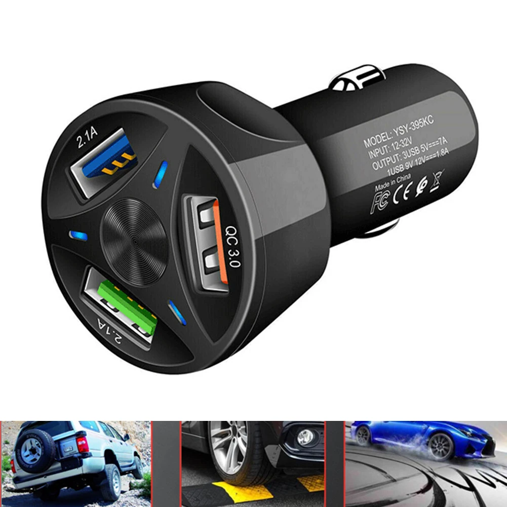 Fast Mini Mobile Phpne Car Lighter Charger Quick Charge Adapter Socket 3 Port Electric Accessories Splitter Universal For | Автомобили и