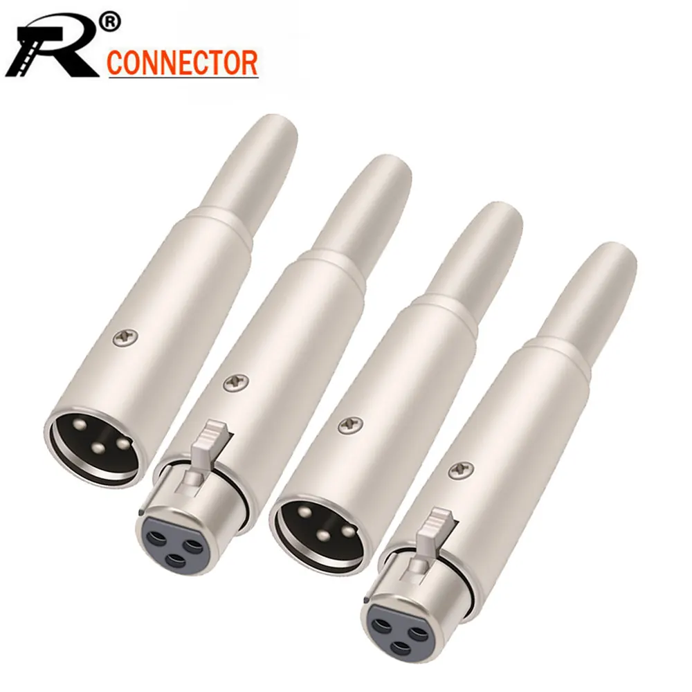 

10Pcs/lot 3 Pin XLR Conversion Plug 6.5mm Copper Core Mic Cord Adapter Male Plug to 1/4 Inch Mono Female Jack Audio Cable