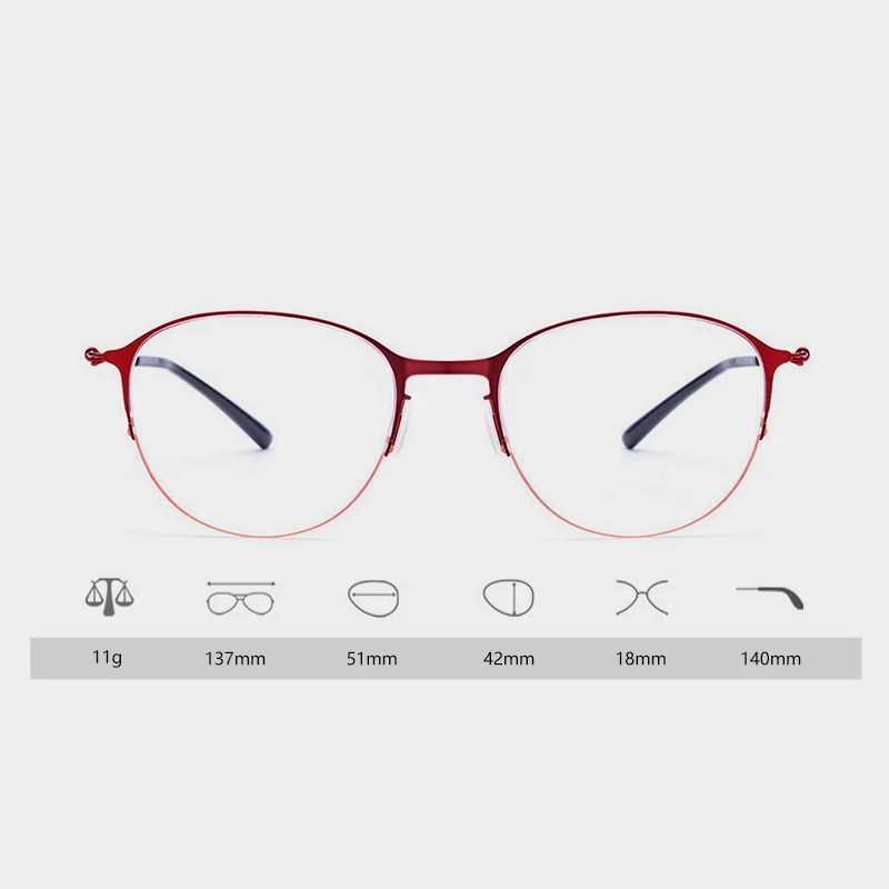 Женские очки по рецепту сверхлегкие Безвинтовые титановые прозрачные круглые
