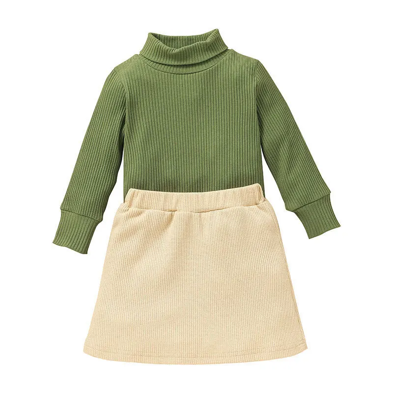 

Fashion Baby Girl Clothes Set Children Clothing Kid Suit Spring Autumn Solid Color Long Sleeve Sweater + Skirt Outfits 1-5 Years