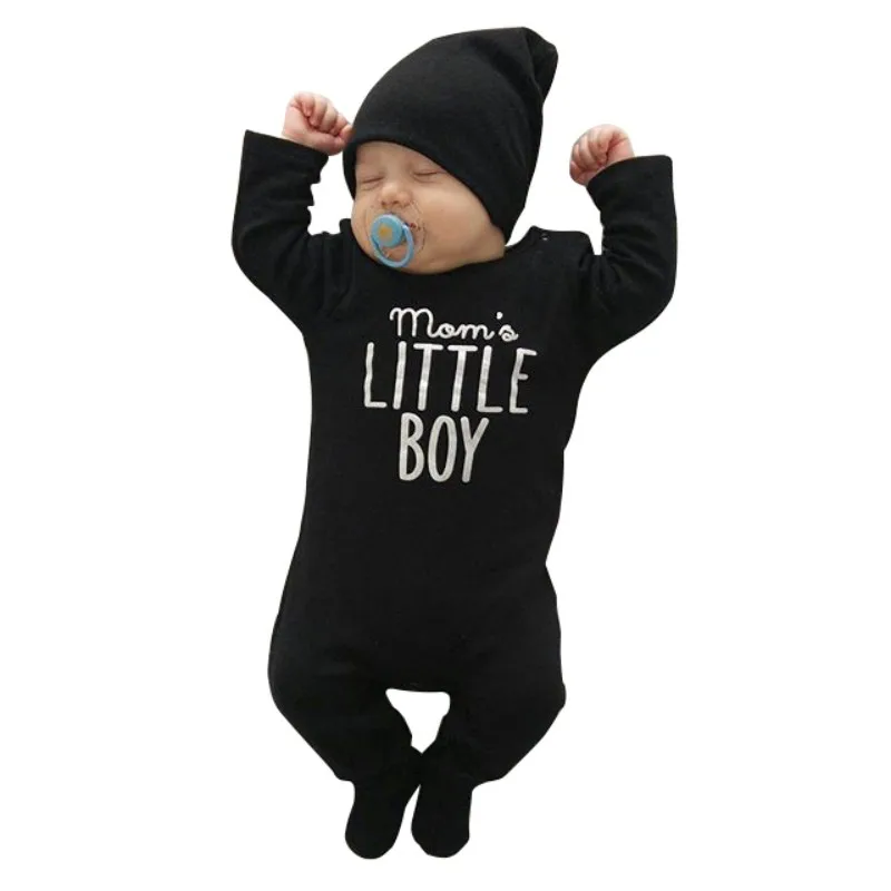 

Brand New Fashion Newborn Infant Toddler Baby Boys Romper Long Sleeve Jumpsuit Playsuit Little Boy Outfits Black Clothes