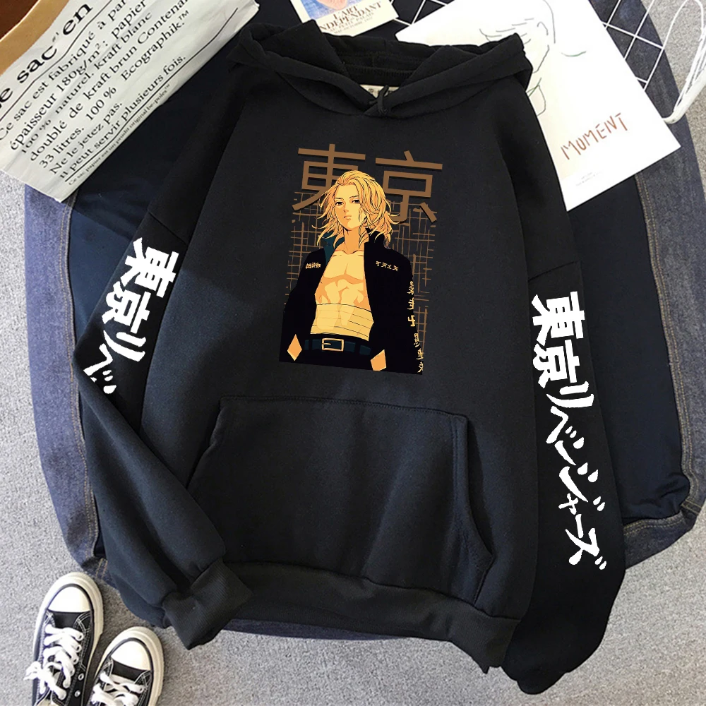 

Спортивная одежда Mikey Manjiro Sano с принтом персонажа из комиксов Токийский Мстители Осенняя модная флисовая Толстовка Повседневная Уличная То...