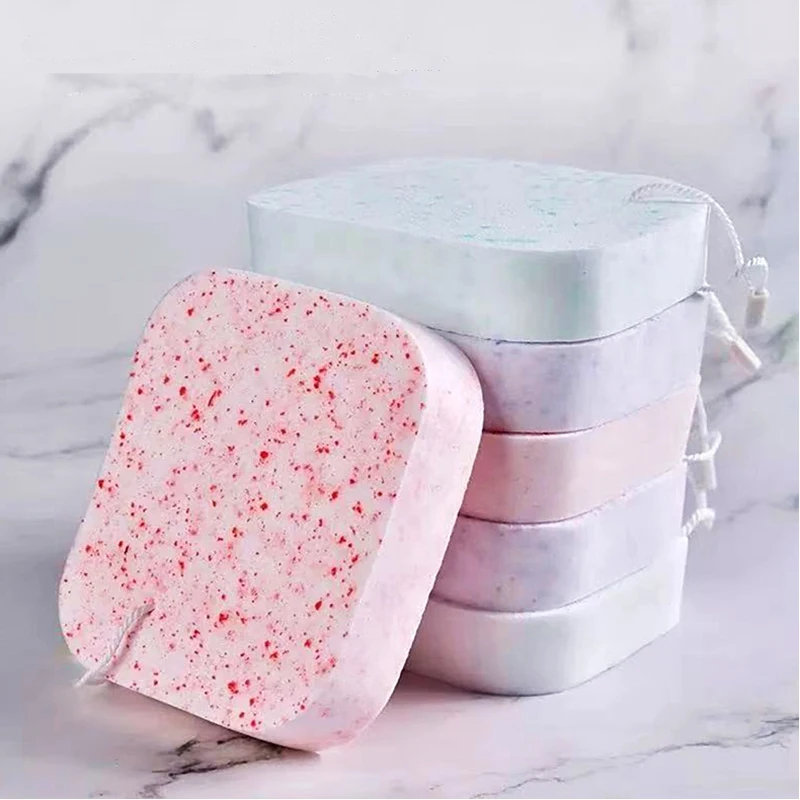 

1PCS Pink Square Granular Facial Cleaning Puff Women Makeup Sponges Beauty Accessories Power Puff Girls