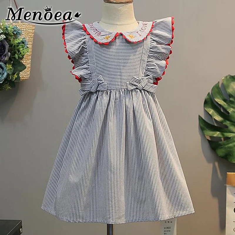 Платья для девочек красивые детские платья в полоску без рукавов детей ясельного
