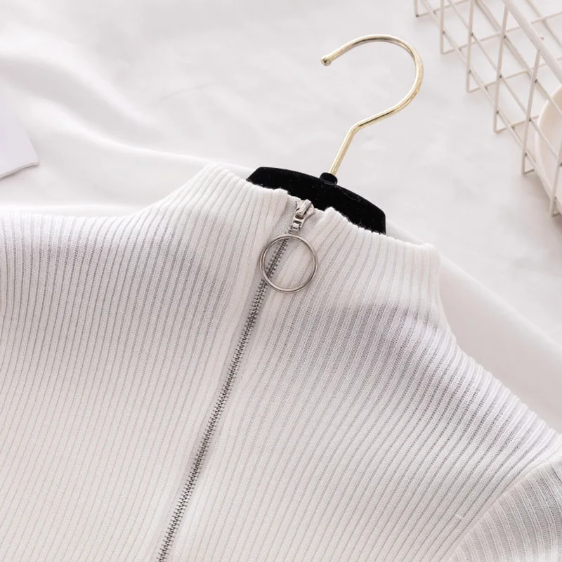 Winter Woman Knits Sweaters High Elasticity Shirts 2019 New Autumn Turtleneck Korean Womans Knit Shirt | Женская одежда