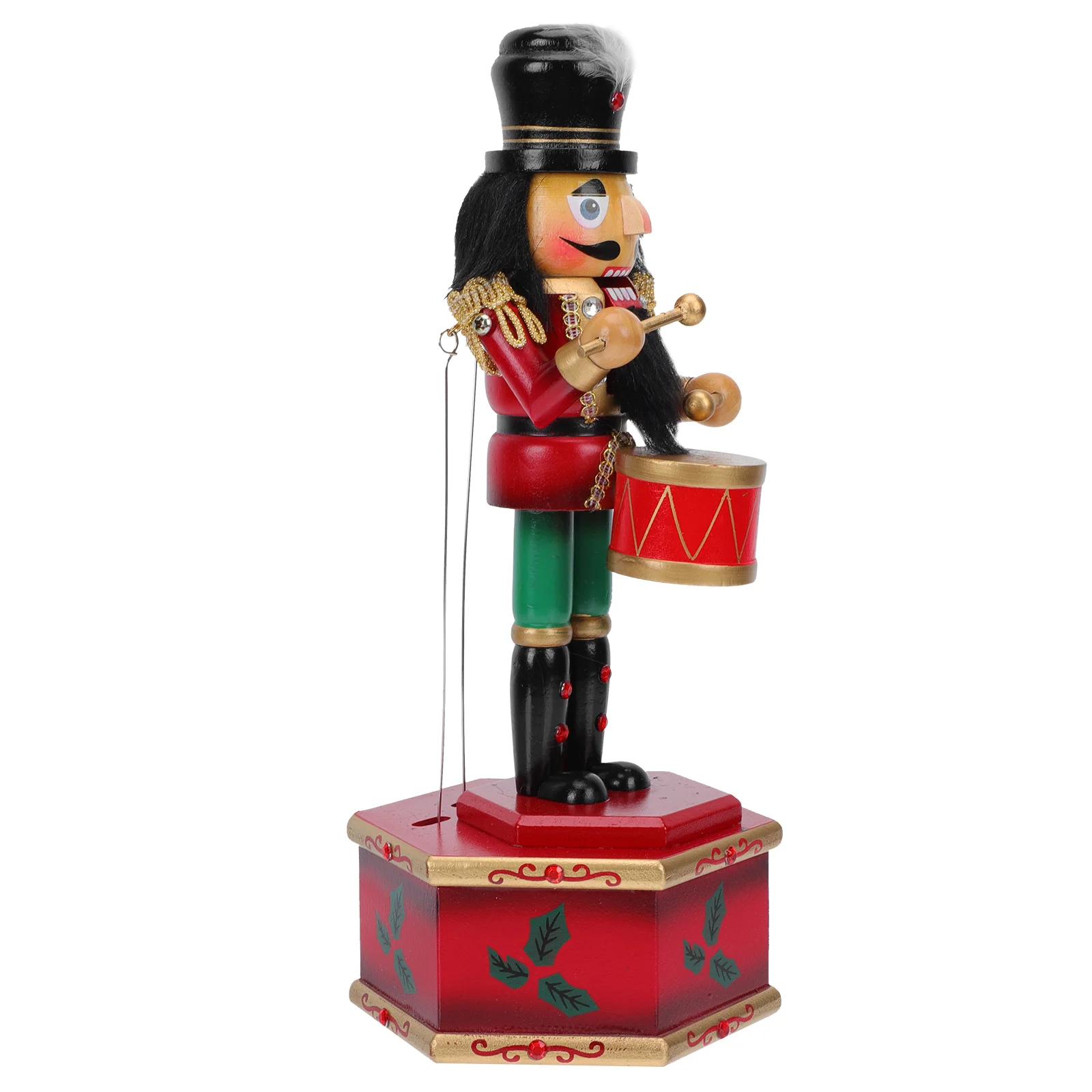 

1pc Funny Xmas Gift Wooden Musical Box Desktop Christmas Nutcracker Adornment