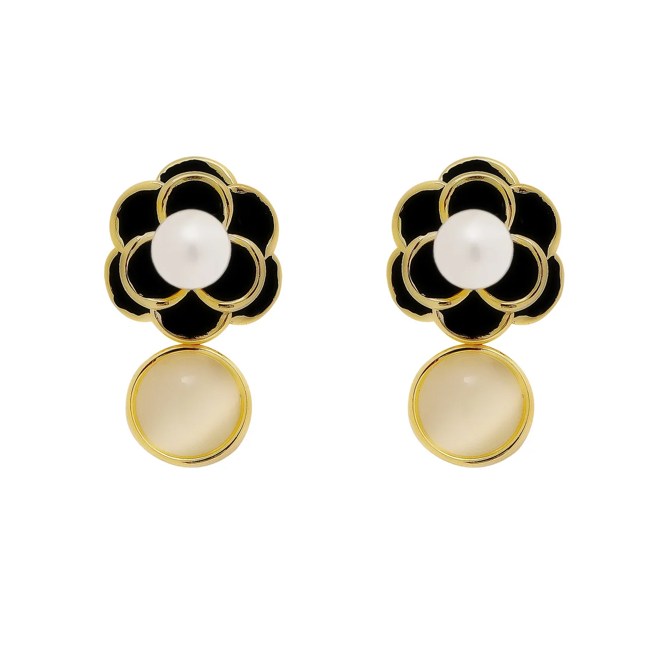 

Opal Camellia Earrings for Women Jewelry Christmas Korean Fashion Wholesale Boucle Oreille Femme Pendientes Mujer