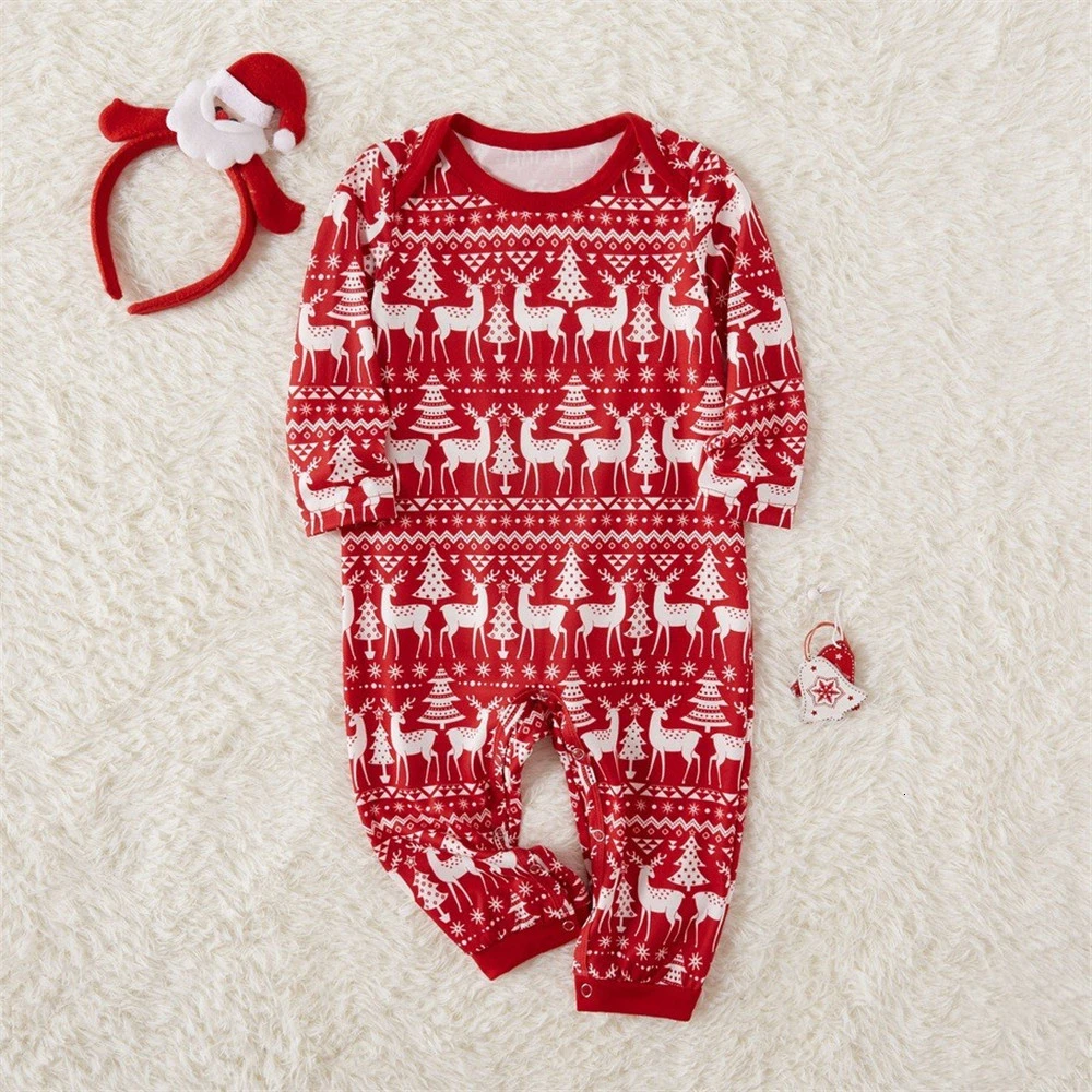 Семейные рождественские пижамные наборы Рождественская одежда для сна с