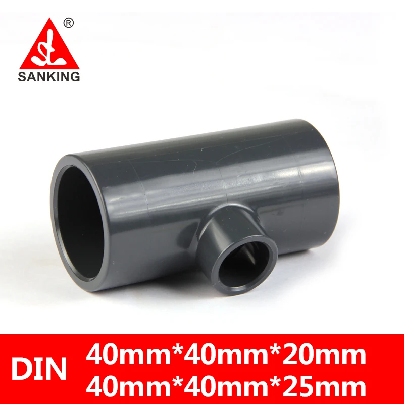 

Sanking 40*40*20mm 40*40*25mm UPVC Reducing Tee Aquarium Fish Tank PVC Pipe Connector Irrigation Filters Garden Water Connector