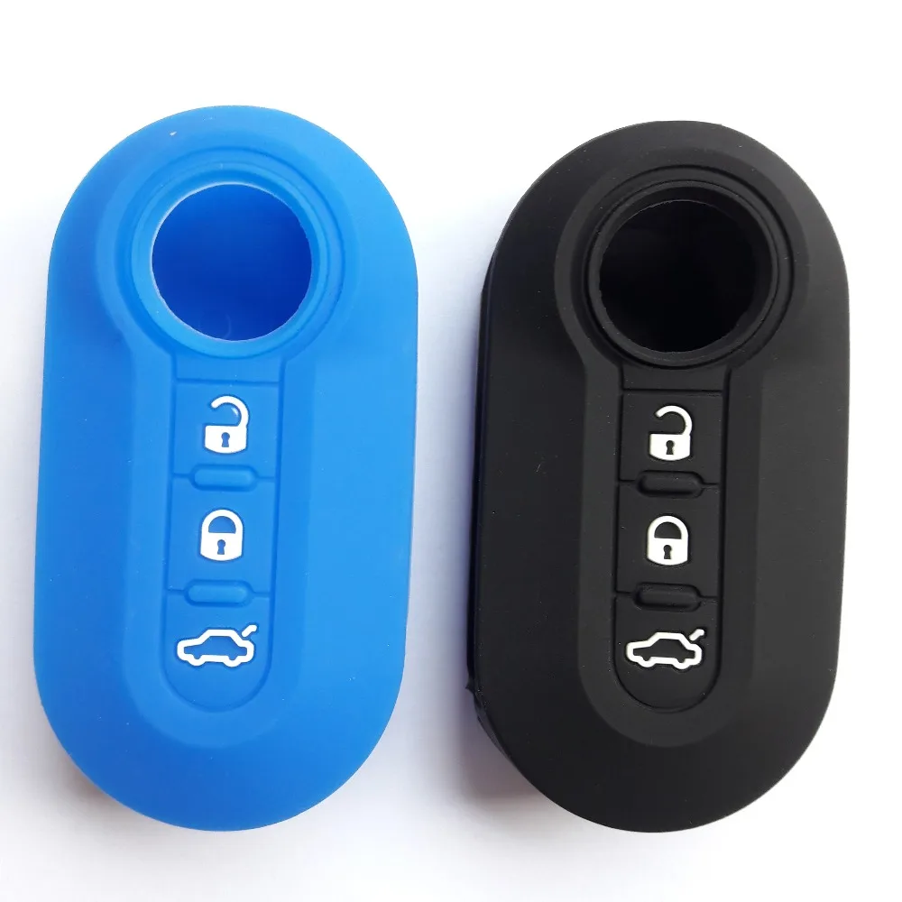 Silicone Key Remote Shell Cover Case For Fiat 500 Panda Bravo Lancia Ducato Brava Delta 3 Button Flip FOB | Автомобили и
