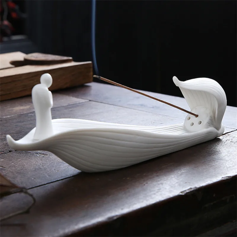 Курильница для благовоний из белого фарфора керамический держатель палочек