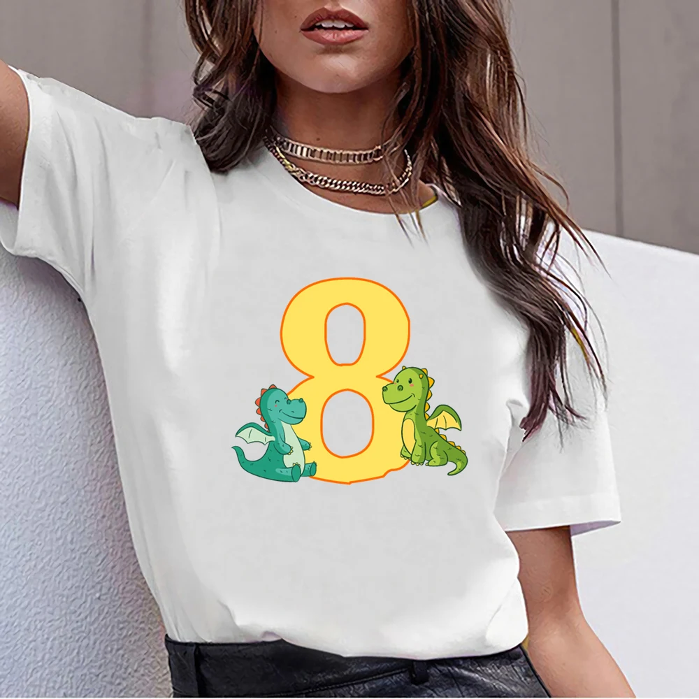 

Tops T Shirt Women 8th birthday dragons 8 years old kids gift Vogue Vintage Custom Female Tshirt