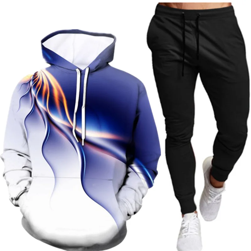 

Neue 2021 3D winter winter neue mnner anzug ausbildung hoodie und hosen 2-stck auen