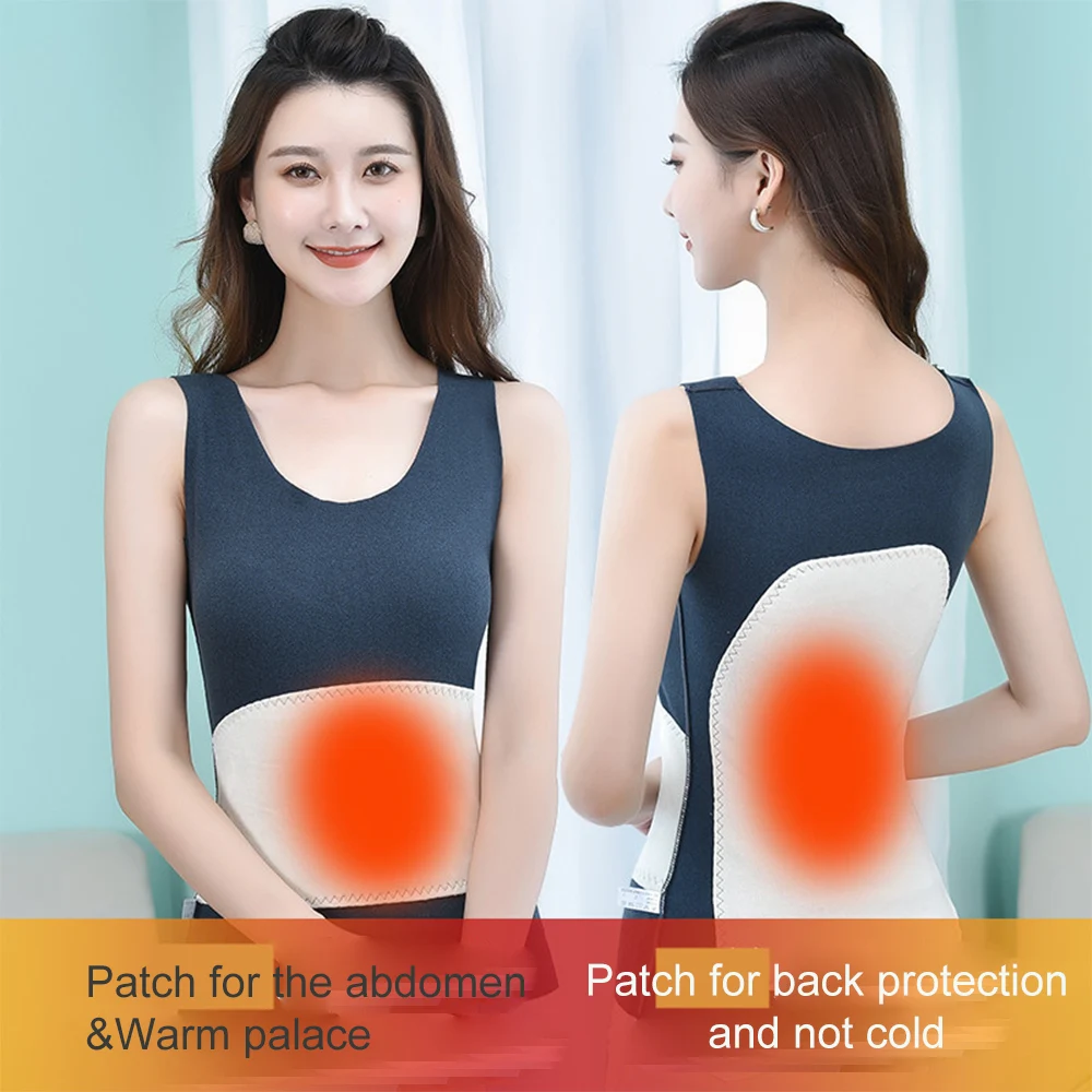 

Autumn Winter Women Seamless Thermal Vest High Stretch Tank Top Plus Fleece Heating Warm Belly&Back Soft Sleeveless Camisoles