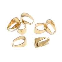 10pcs large gold plated stainless steel 919mm clasps pinch clips bail connectors for diy jewelry findings making top quality