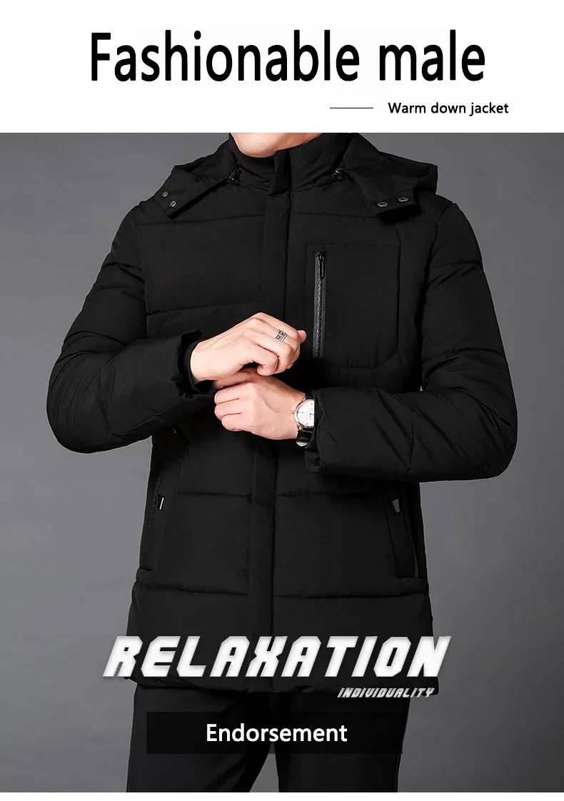 New Men's Winter Down Jacket High Quality Thick Winter Middle-Aged Warm Long Coat Cotton Clothes Men Parkas