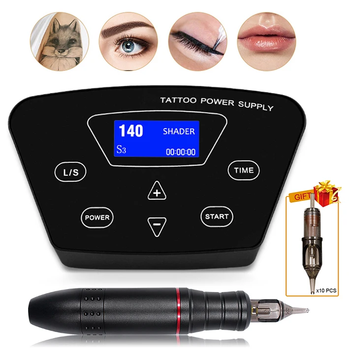 New Powerful P300 Permanent Makeup Tattoo Machine Kit Rotary Pen For Eyebrows Lips Microblading DIY Kit With Tattoo Needles