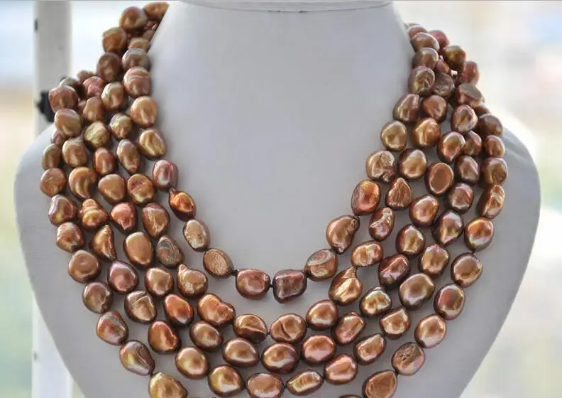 Красивое Ожерелье из пресноводного жемчуга в стиле барокко 11 13 мм длиной 100