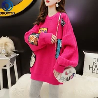 2021 new autumnwinter niche sweater women loose outer wear retro flavor all match western style blouse stretch pullover sweater