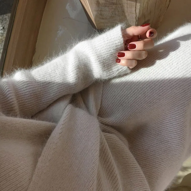 

Belted Cashmere Sweater Dress Women Fashion Office Lady V Kneck Long Sleeve Knitted Dress SER88