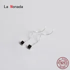 Женские квадратные Висячие Спиральные серьги La Monada, серебро 925 пробы, корейские висячие серьги, минималистичные женские украшения