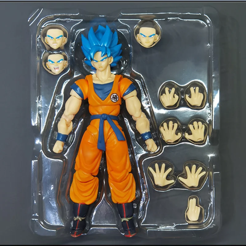 Anime Peripheral Dragon Ball Z Shf Super Blue Goku Doll Actionable Super Saiyan God SS Figure Toy Christmas Birthday Gift