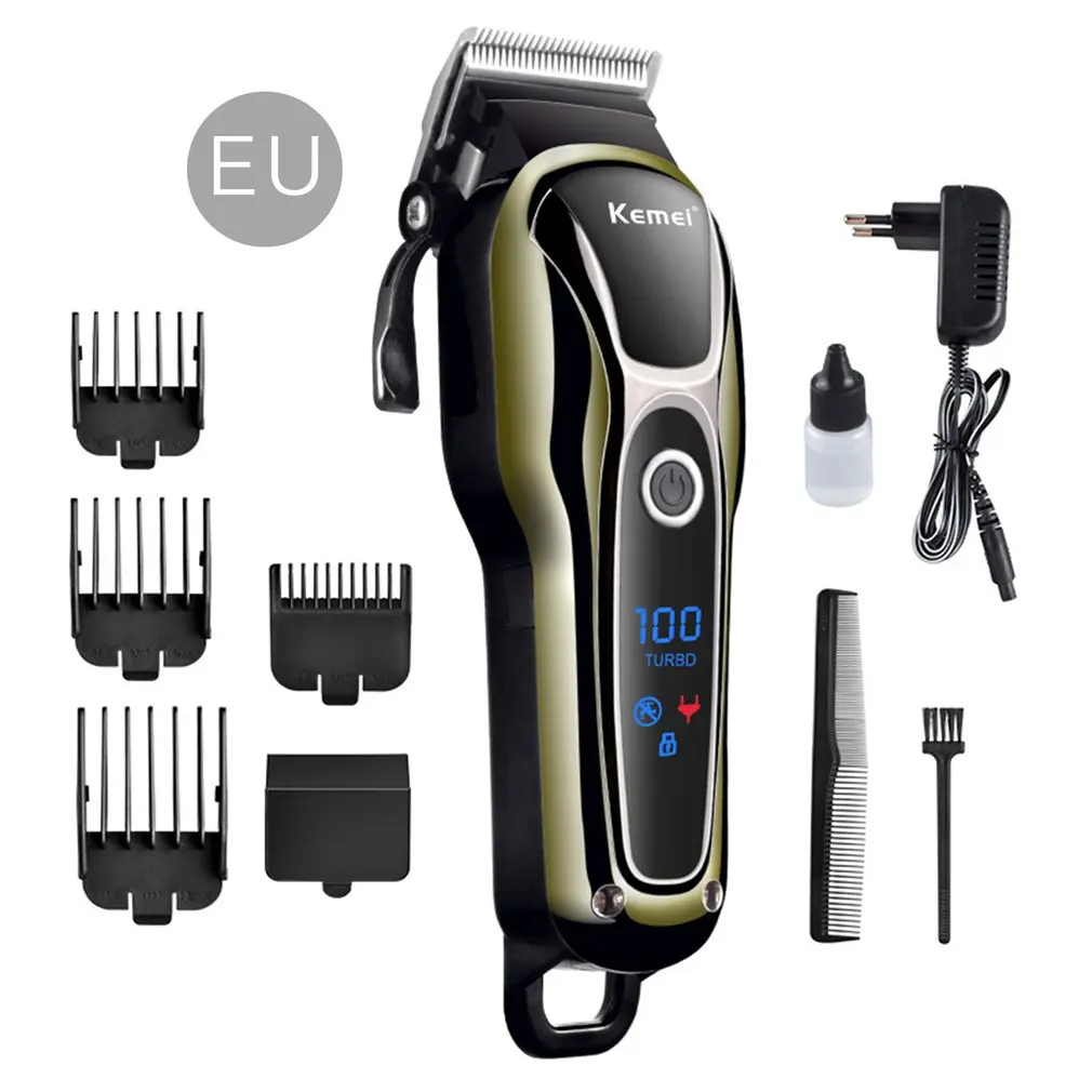 

100-240V kemei rechargeable hair trimmer Professional Hair Salon Hair Clipper Electric Hair Clipper Haircut Electric Fader