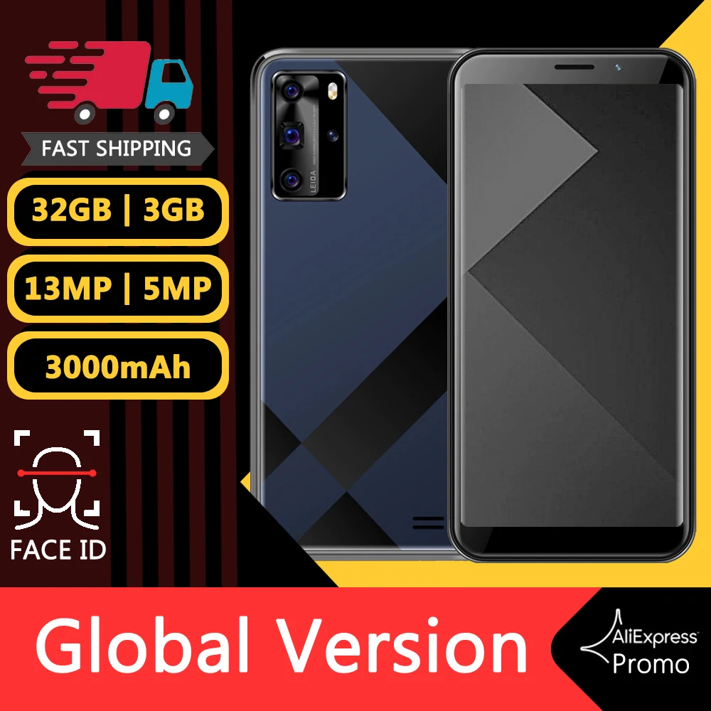 

Smartphones Note 9 Pro 3G RAM 32G ROM Full Screen HD 13MP Camera Global Android Cellphones Face ID Unlocked Cheap Mobile Phones