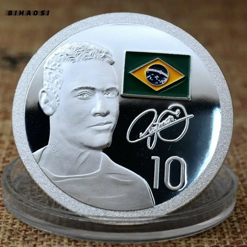 Чемпионат мира по футболу Бразильская звезда Юбилейный медальон позолоченный